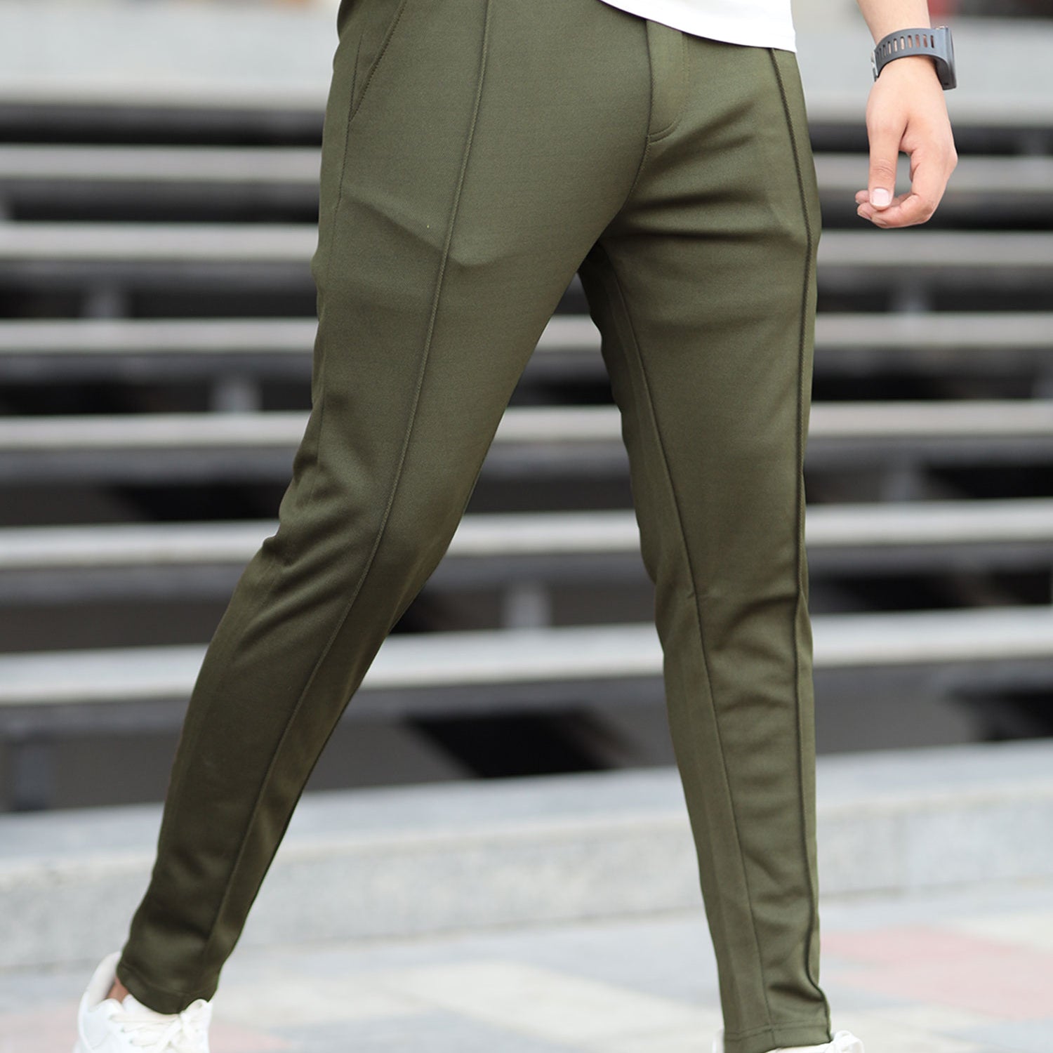 Turbo Fashion Smart Slim Fit Trouser In Olive
