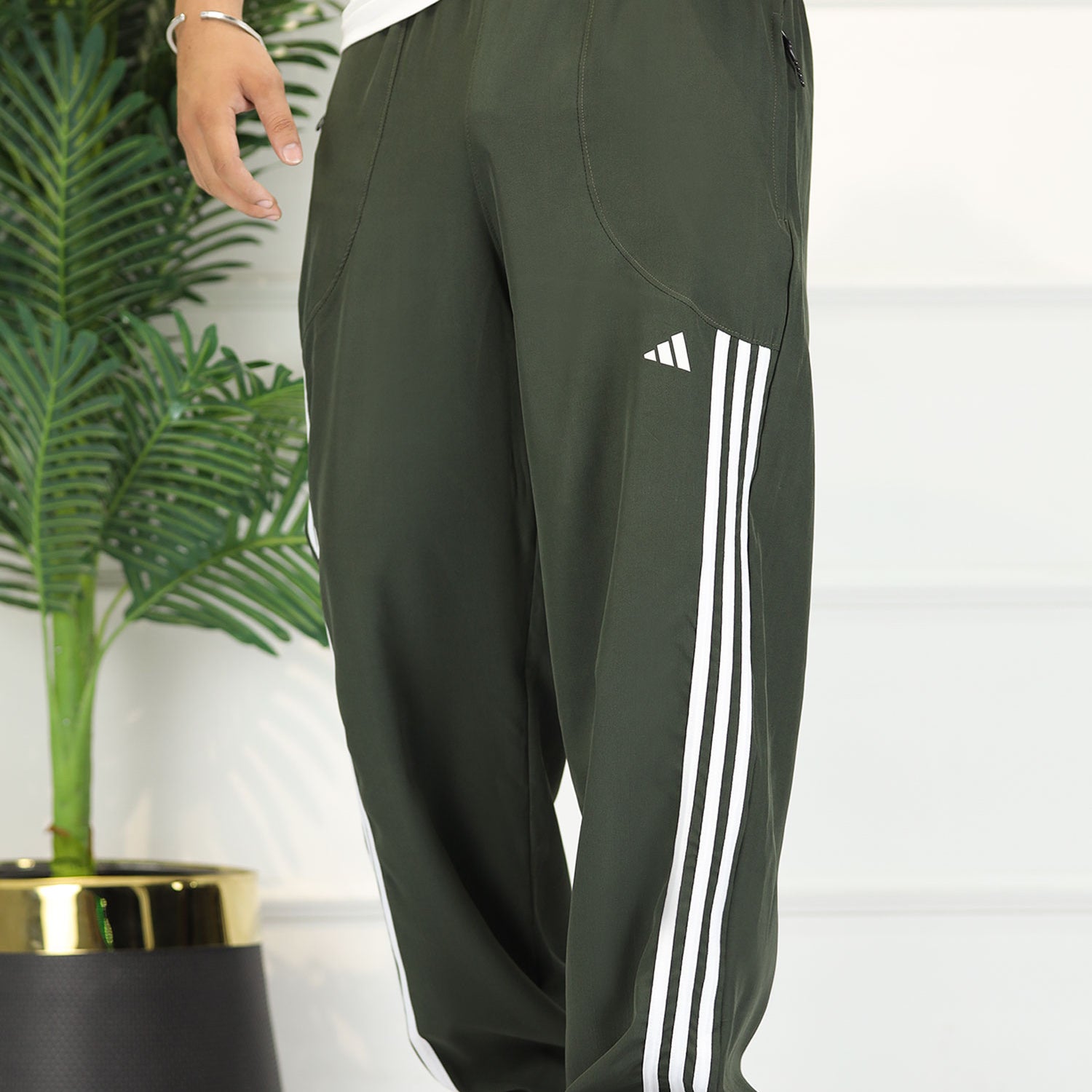 Adds Micro-Tech Half Stripes Loose Bottom Trouser