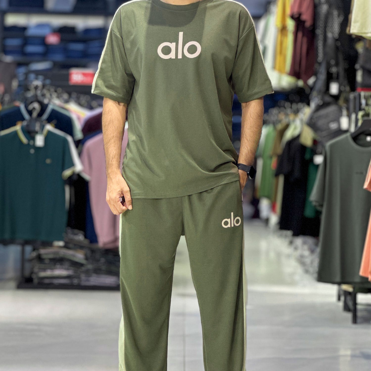 Alo Trendy Side Panel Stripe Men's Tracksuit