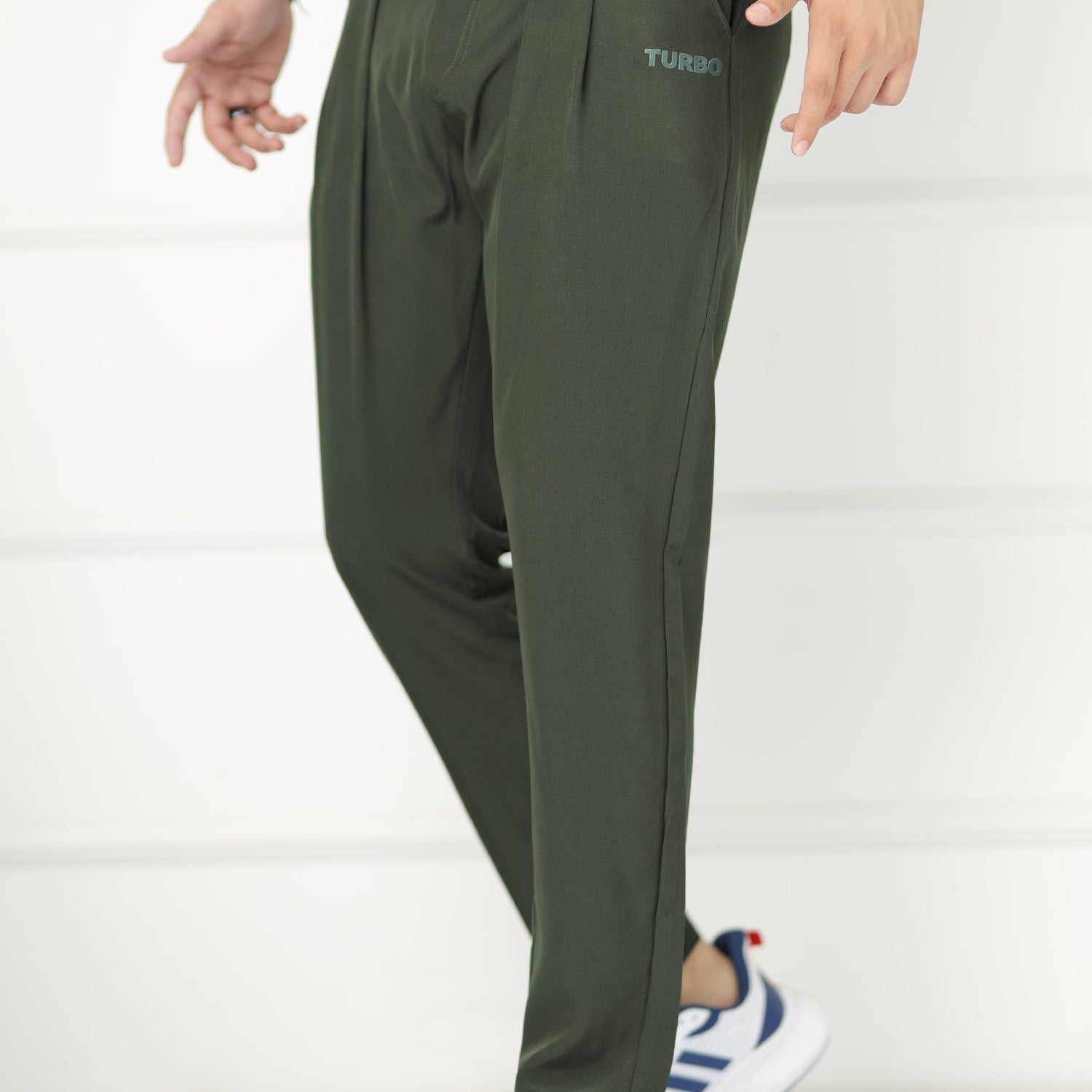 Turbo Fit Premium Micro Sportswear Trouser In Olive