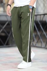 Turbo Panel Typography Micro Loose fit Trouser in Olive