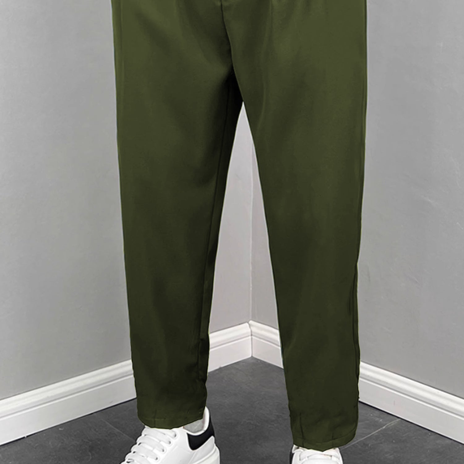 Turbo Elastic Classic Pleated Slimfit Trouser In Olive