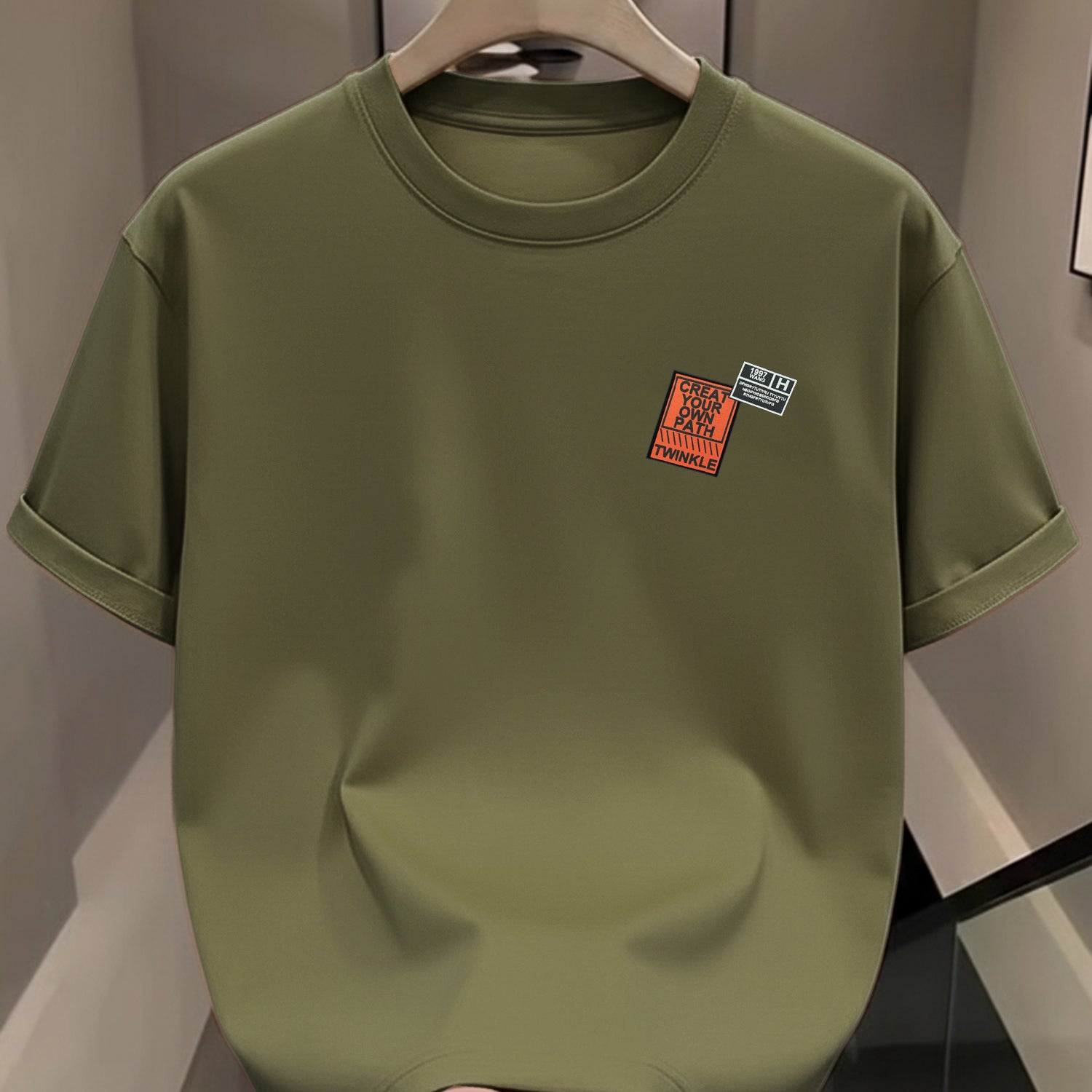 Mens Fashion Identity Round Neck Tee