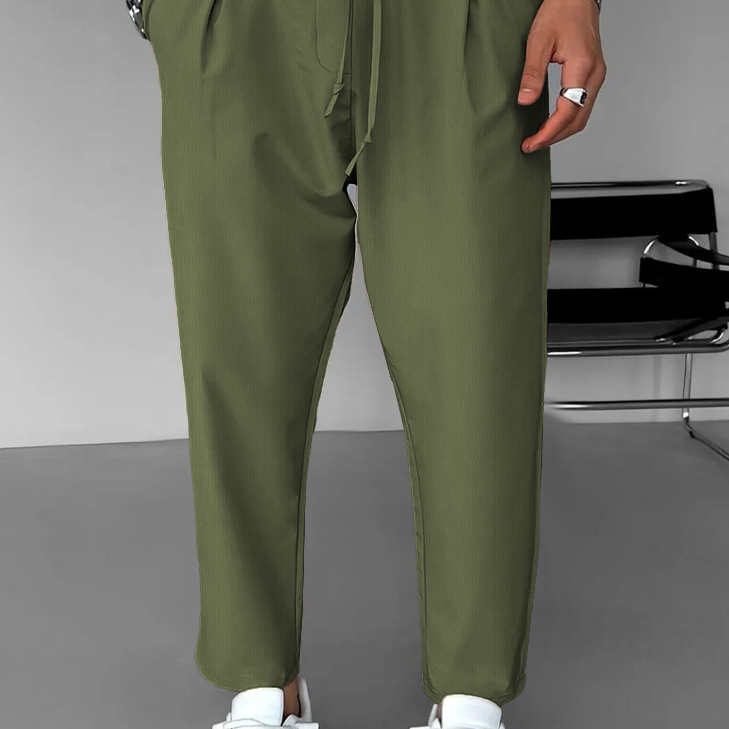 Turbo Straight Leg Lace-Up SlimFit Trouser In Olive