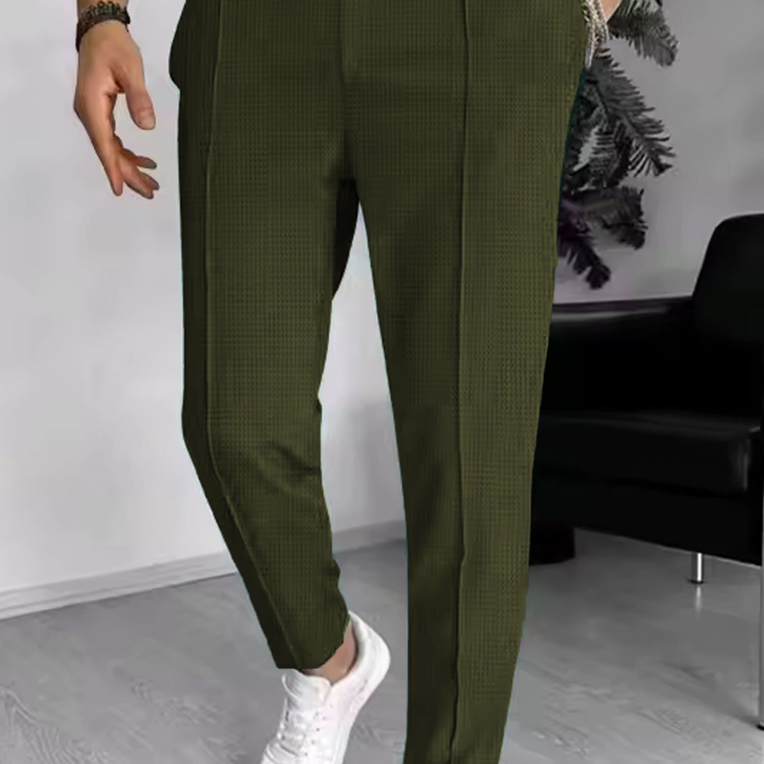 Turbo Fashion Smart Slim Fit Trouser In Olive