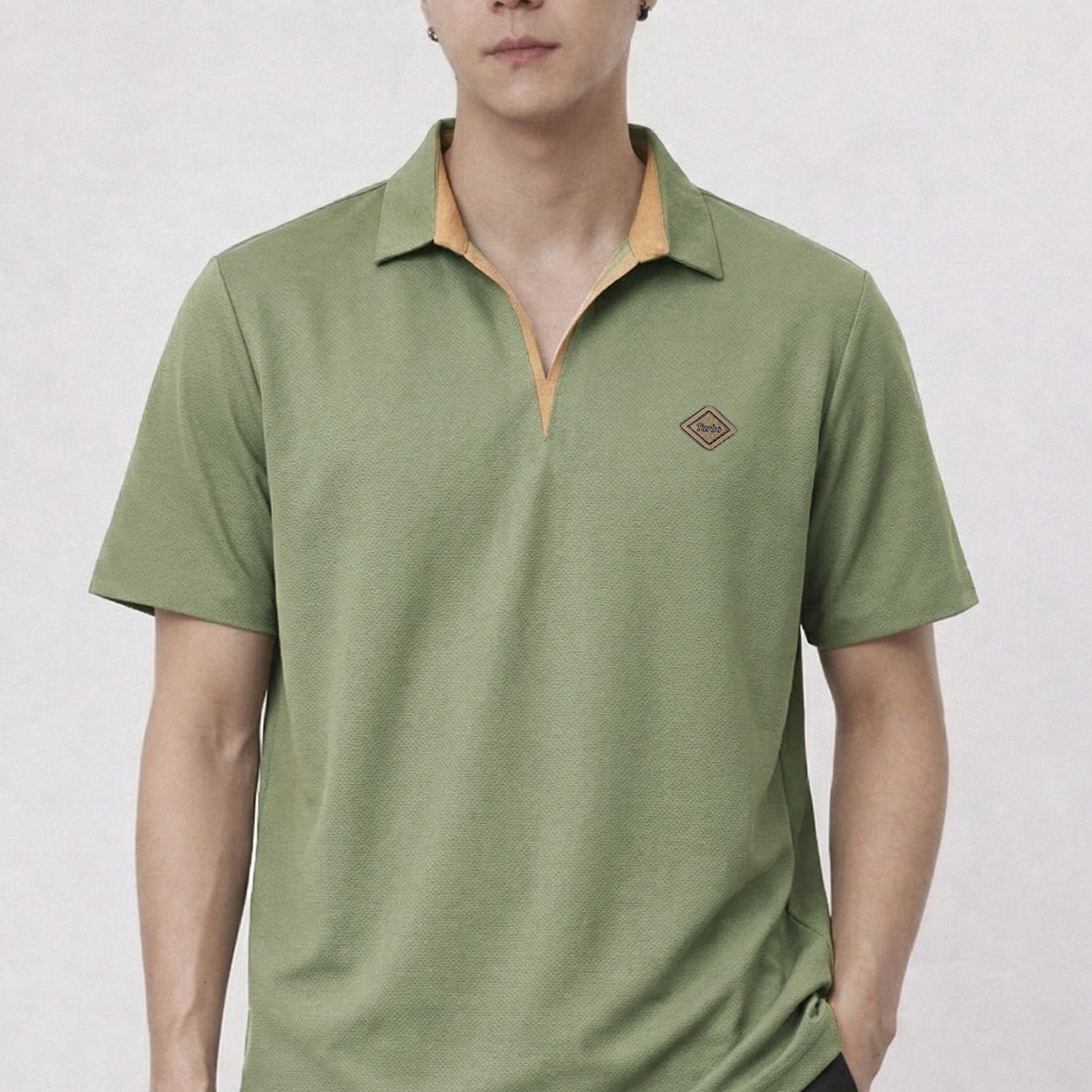Turbo Moderno Knit V Neck Men's Polo T-Shirt