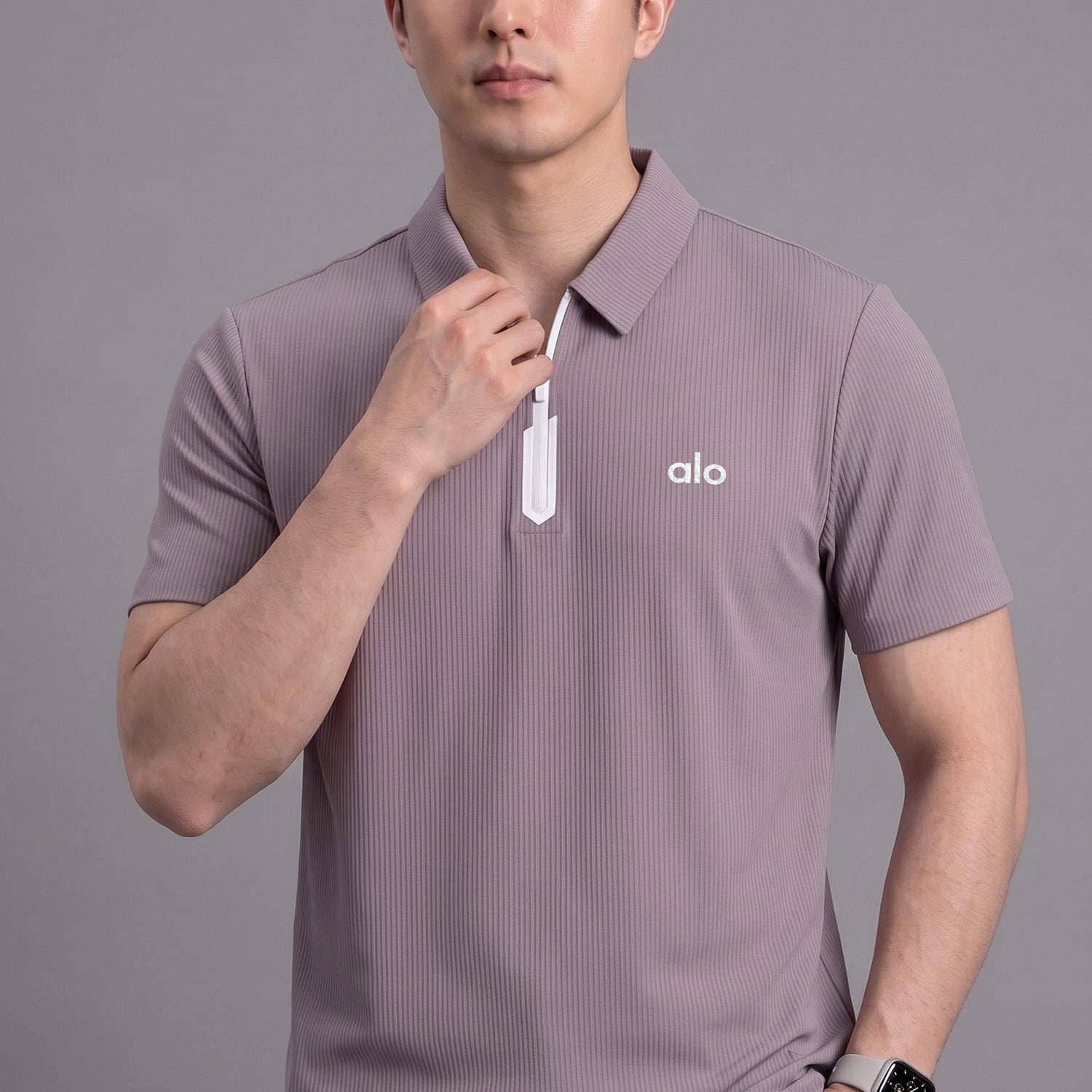 Alo Quarter-Zip Performance Imp Dry-Fit Polo