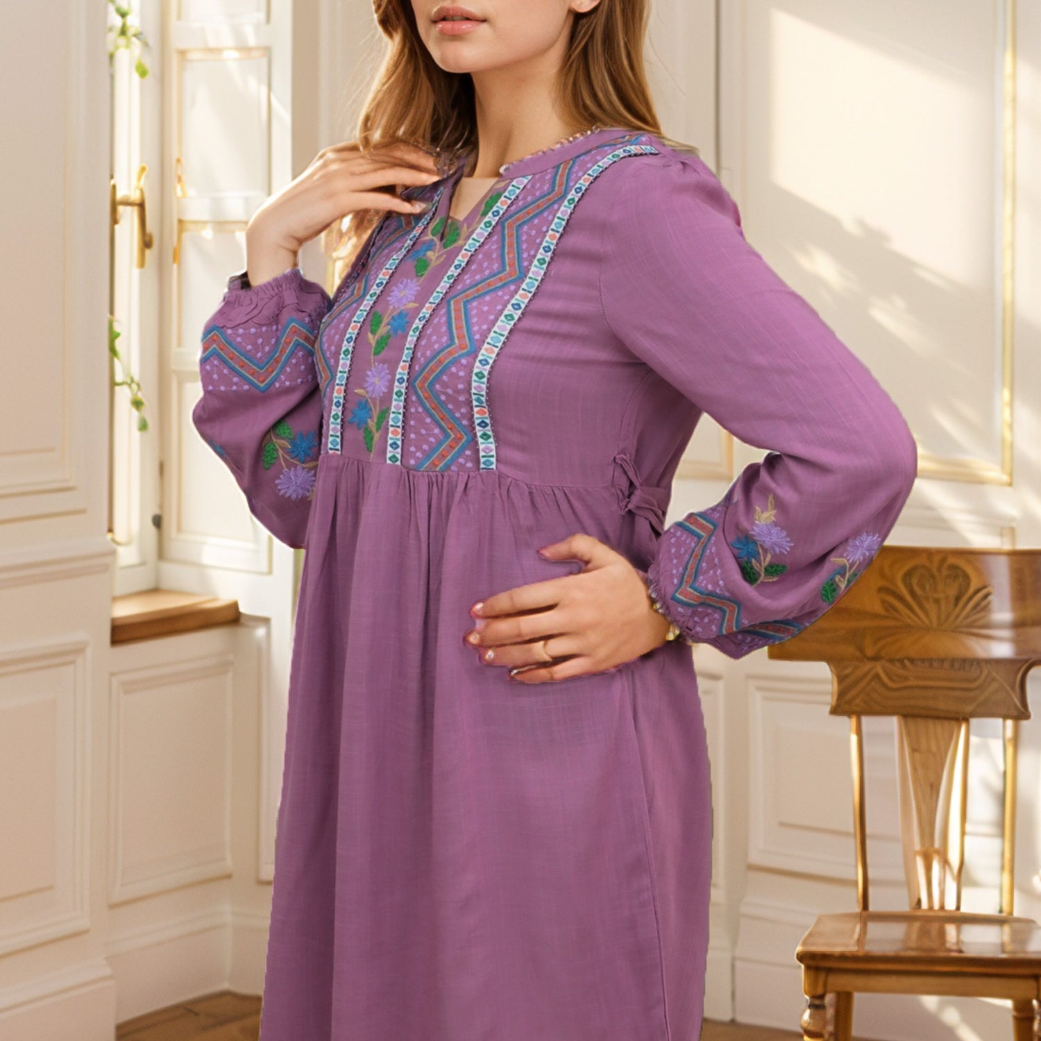 Embroidered Design Flower Pattern Turkish Imported Top