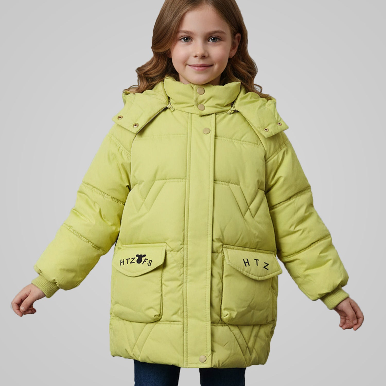 Lovely Girl's Fashion Winter Hooded Boys Kids Puffer Jacket