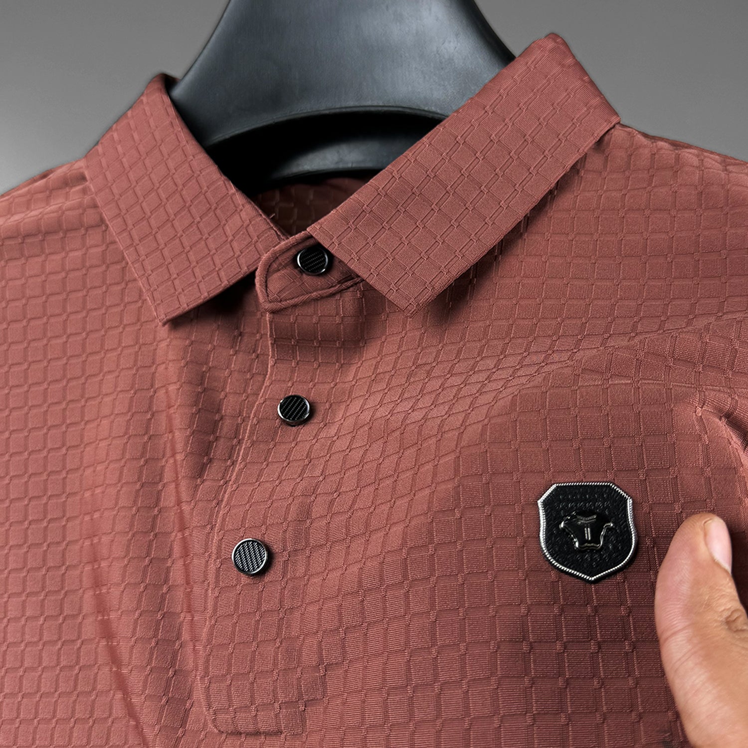 Turbo Trendy Block Pattern Stitchless Men's Polo Shirt