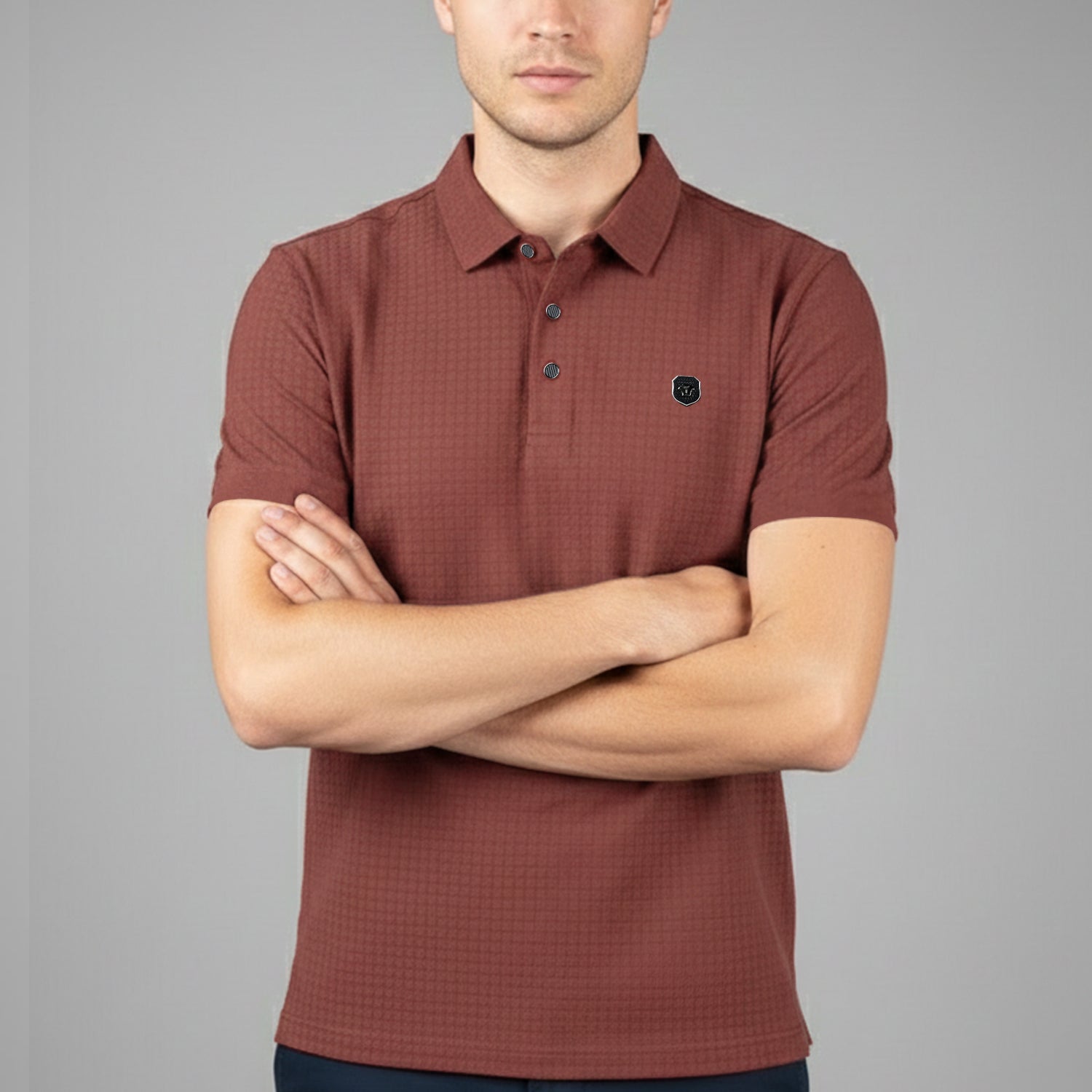 Turbo Trendy Block Pattern Stitchless Men's Polo Shirt