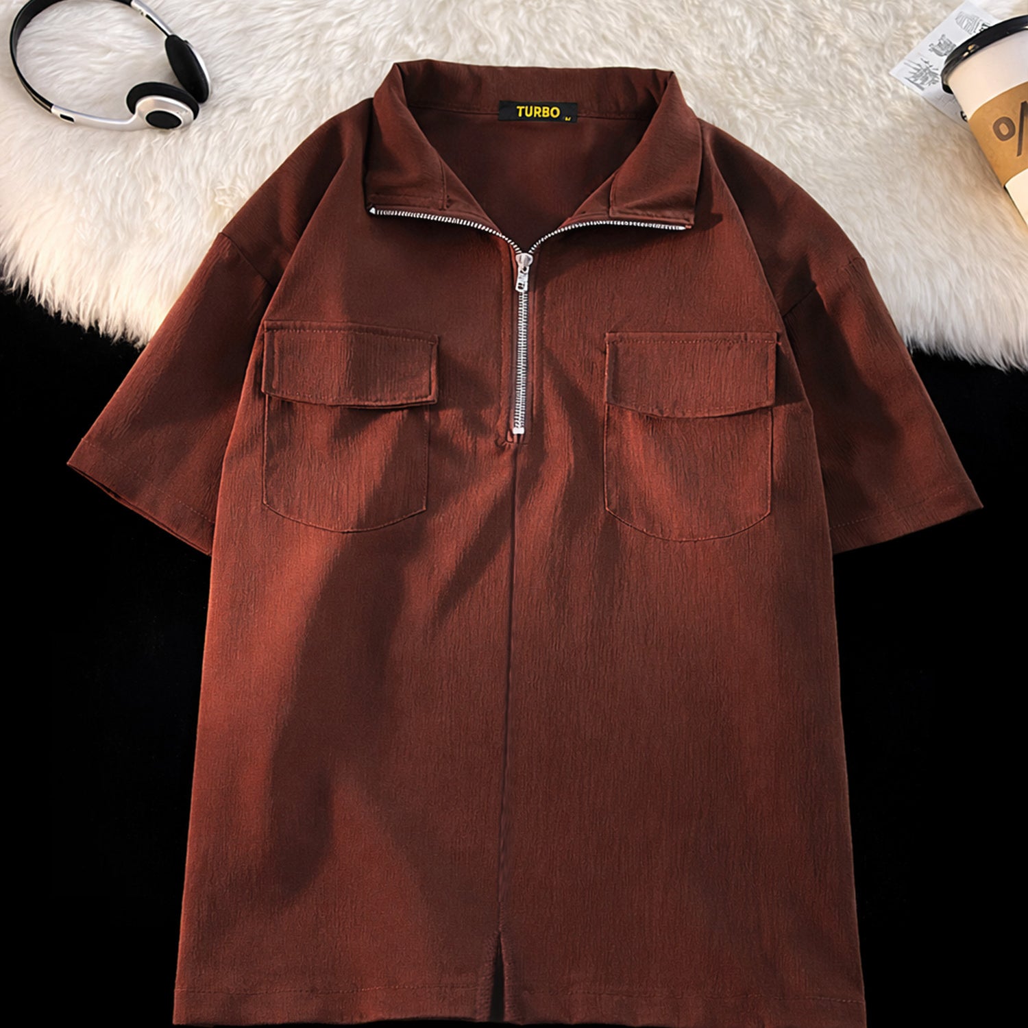 Turbo Long Zip Style Men's Polo T-Shirt