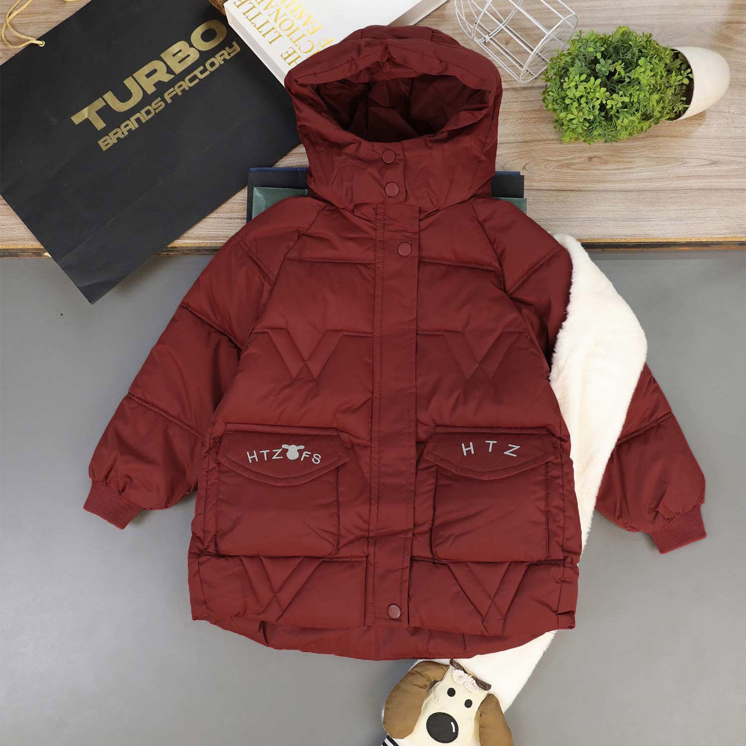Lovely Girl's Fashion Winter Hooded Boys Kids Puffer Jacket