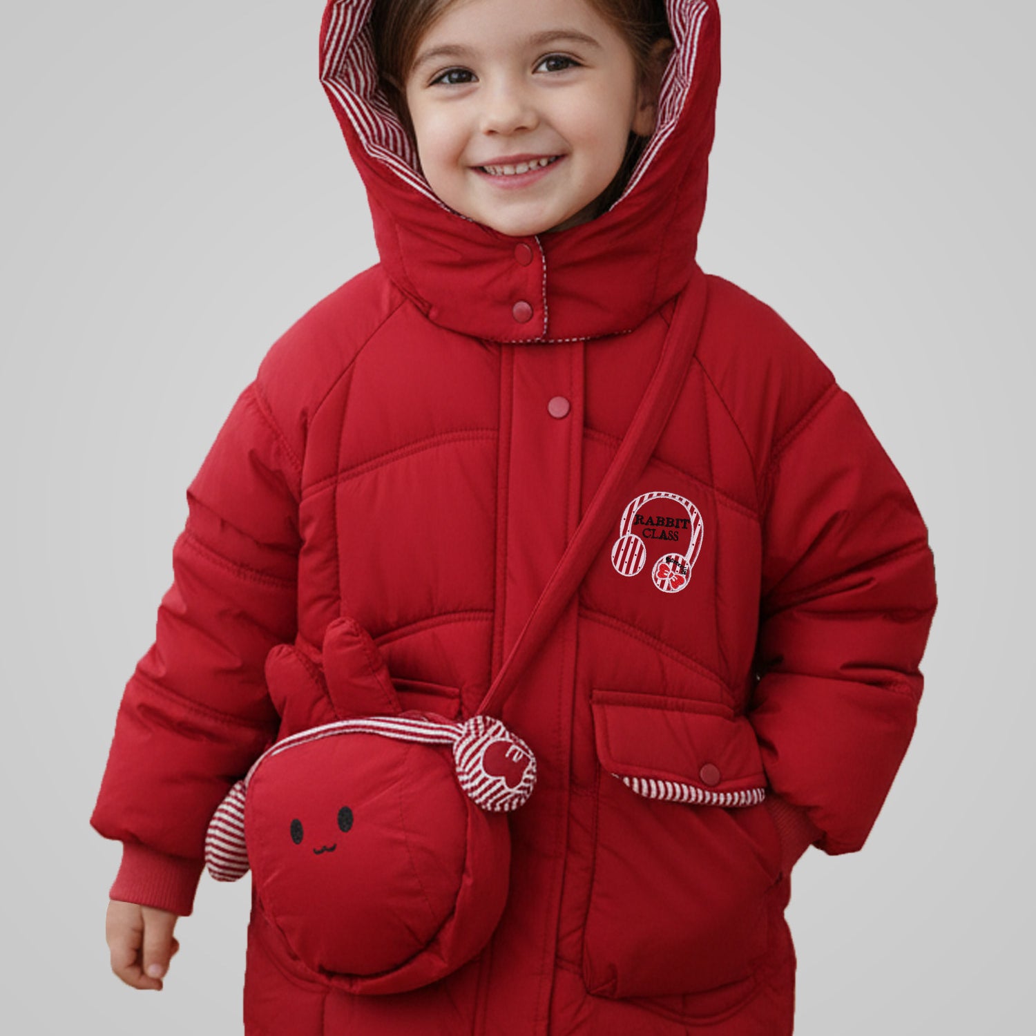 Premium Style Winter Hooded Girls Kids Puffer Jacket