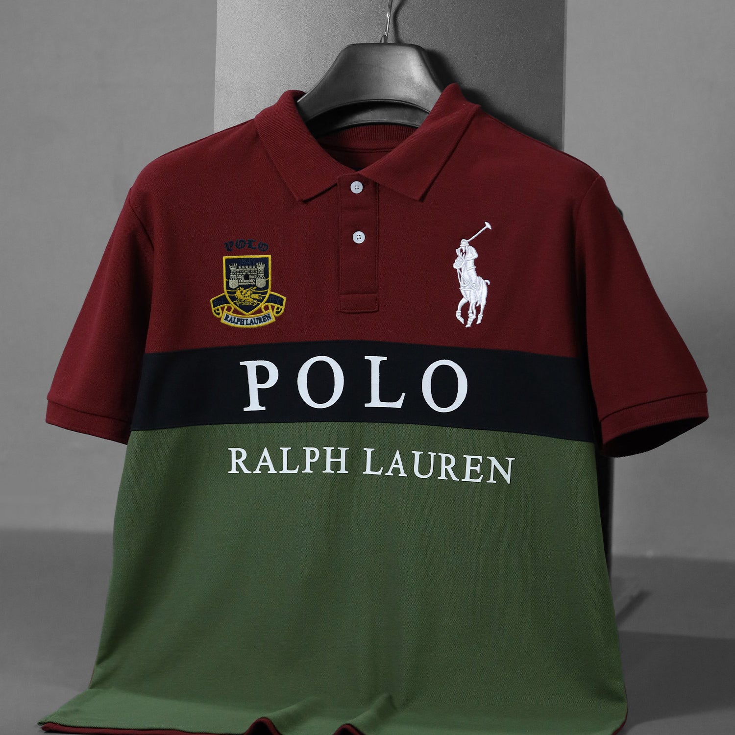 Plo Rph Lren Custom Fit In Two-Tone Men's Polo Shirt