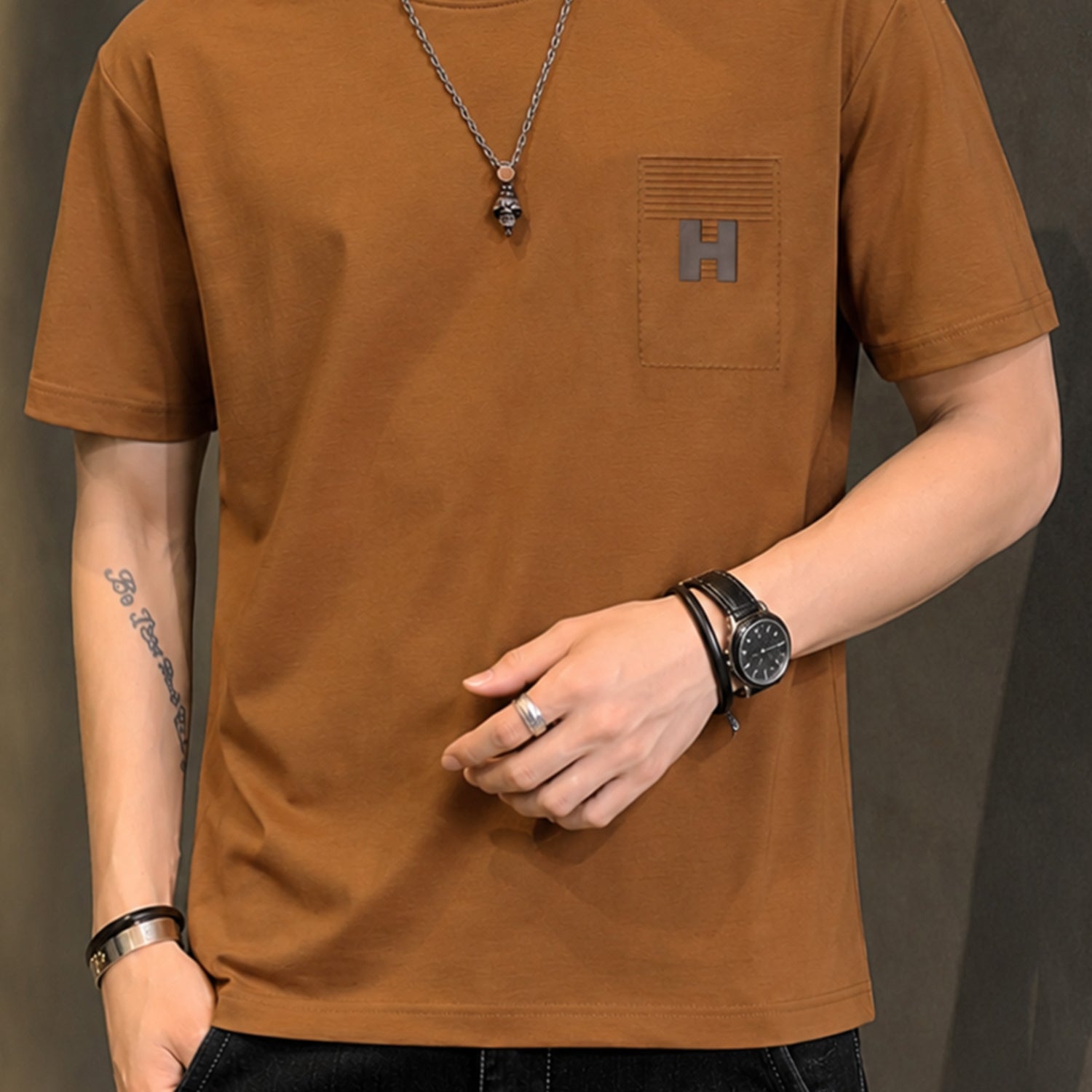 Men's Patch Pocket Design Tee Shirt