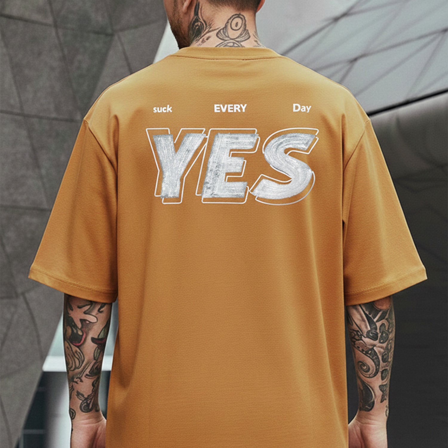 Mens Urban Fashion Round Neck T-shirt