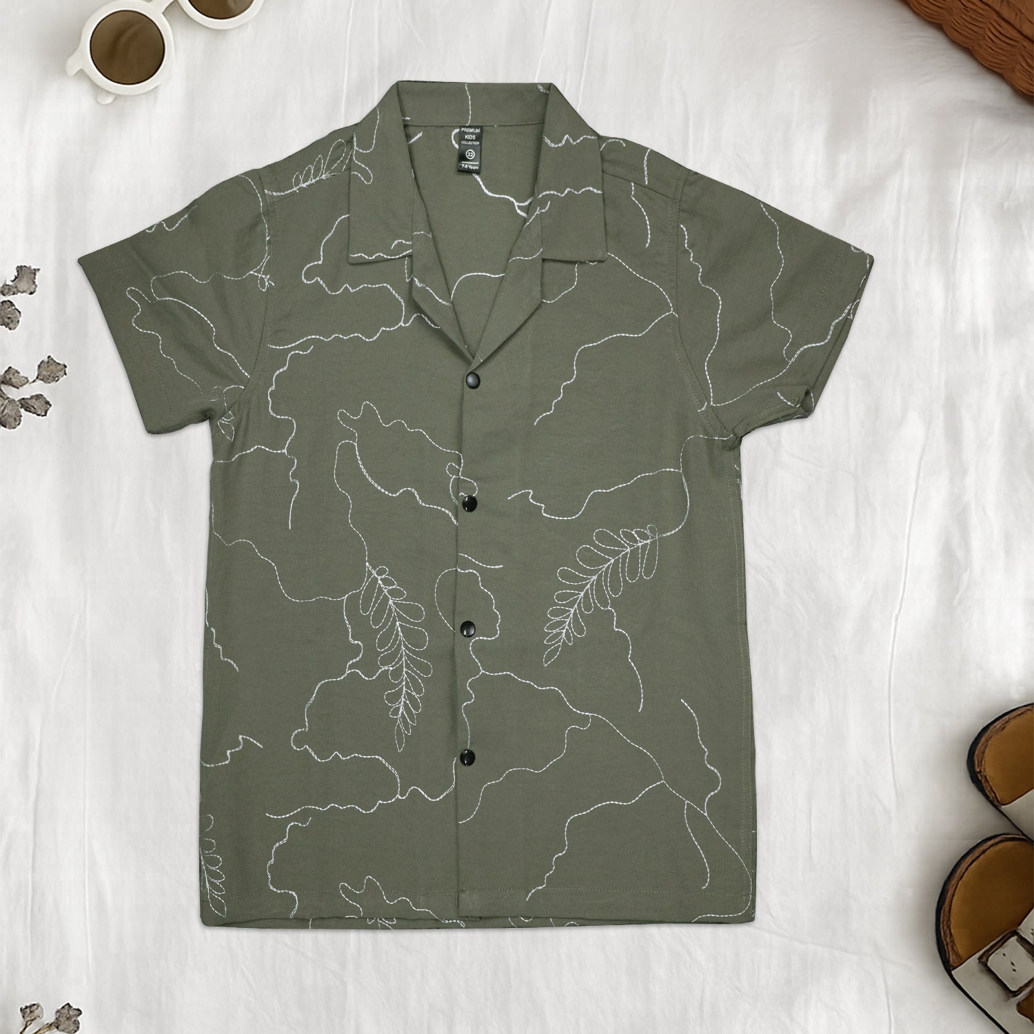 Turbo Botanical Line Pattern Younger Kids Casual-Shirt