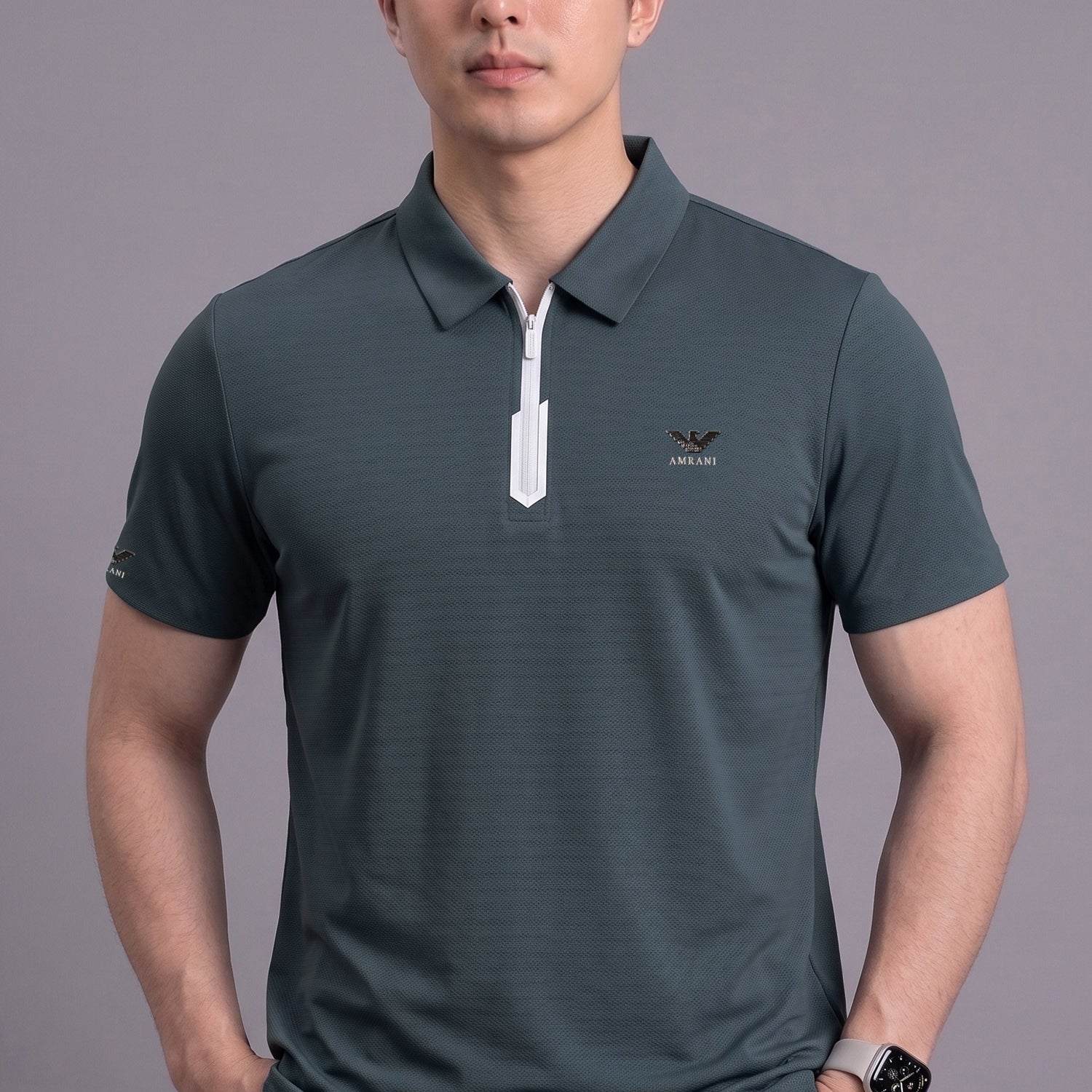 Armni Breathable Gym & Sport Top Imp Dry-Fit Polo