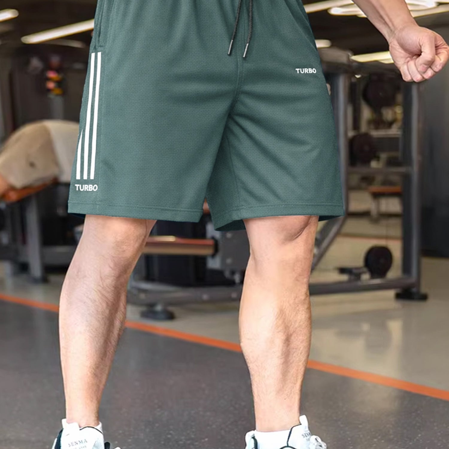 OverSized All Day Wear Raw Edge Elastic Shorts In Sea Green
