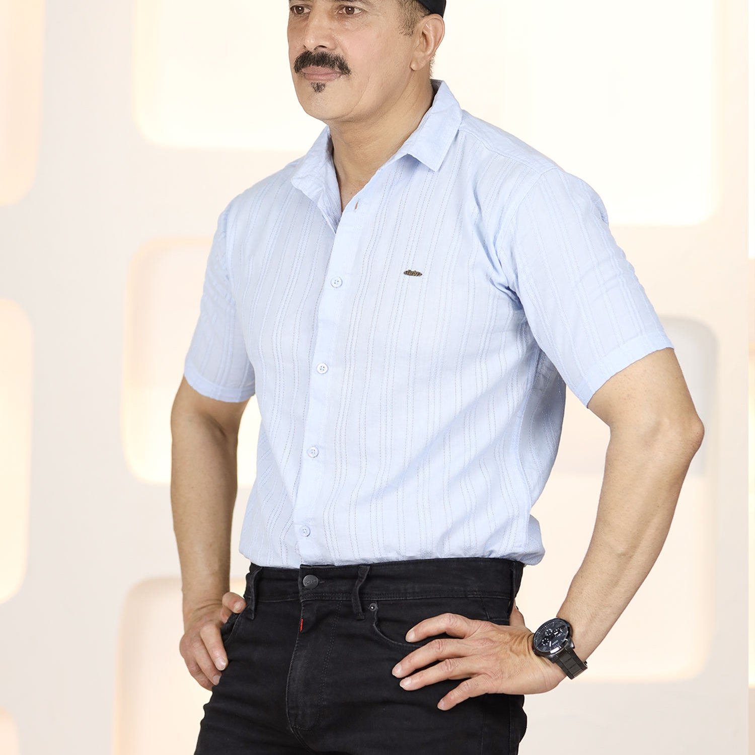 Turbo Wave Texture Crochet Casual Shirt