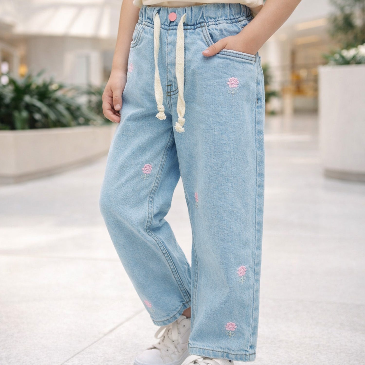 Turbo "FAIRYRAIN" Embroidered Denim Jeans For Girls