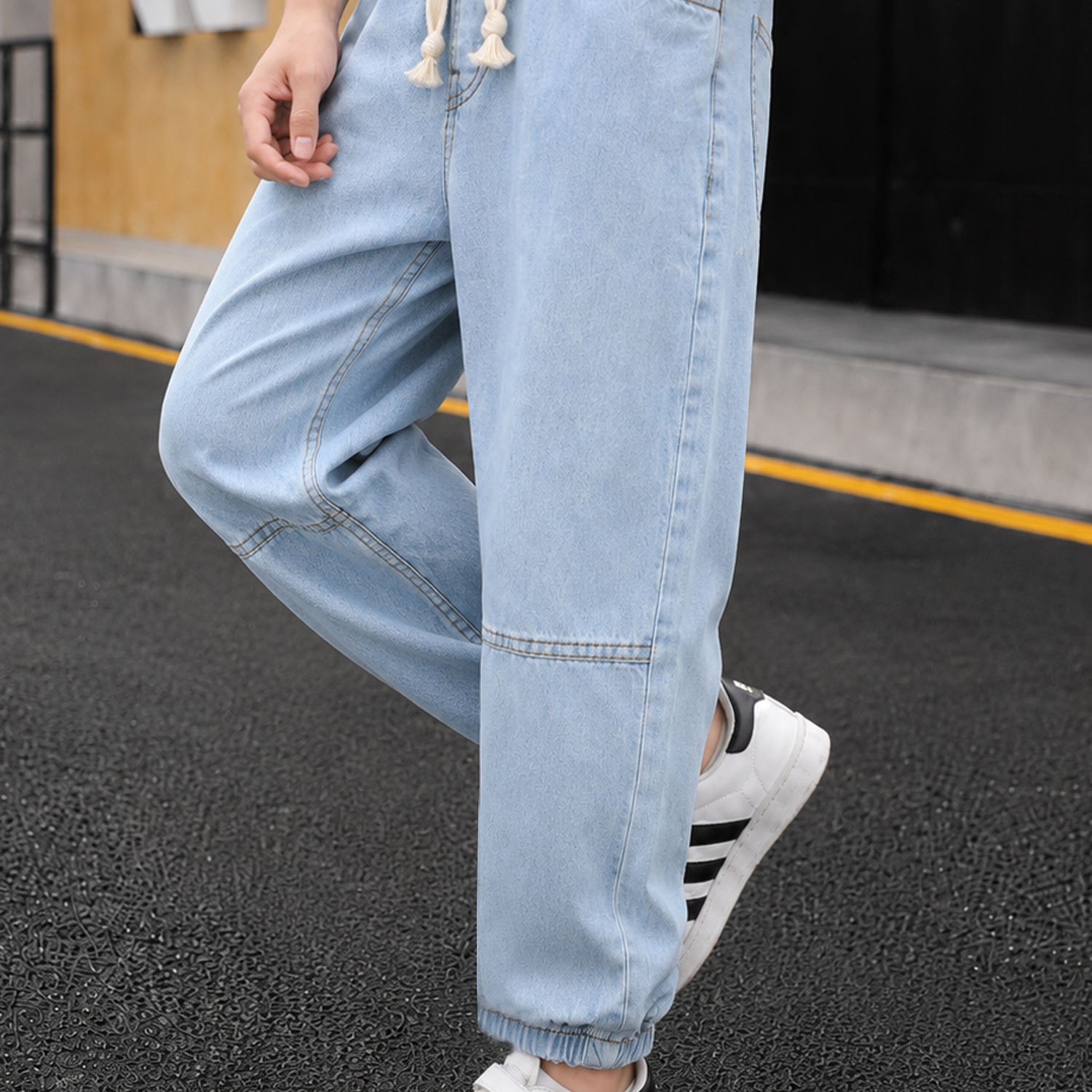 Turbo Flexible Fit Denim Baggy Jeans For Boys