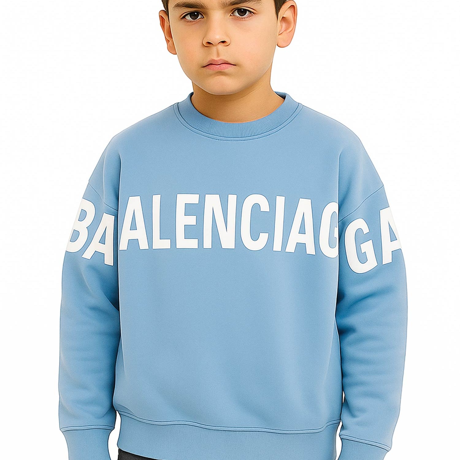 Blncaga Crewneck Typography Print Unisex Kids Sweatshirt