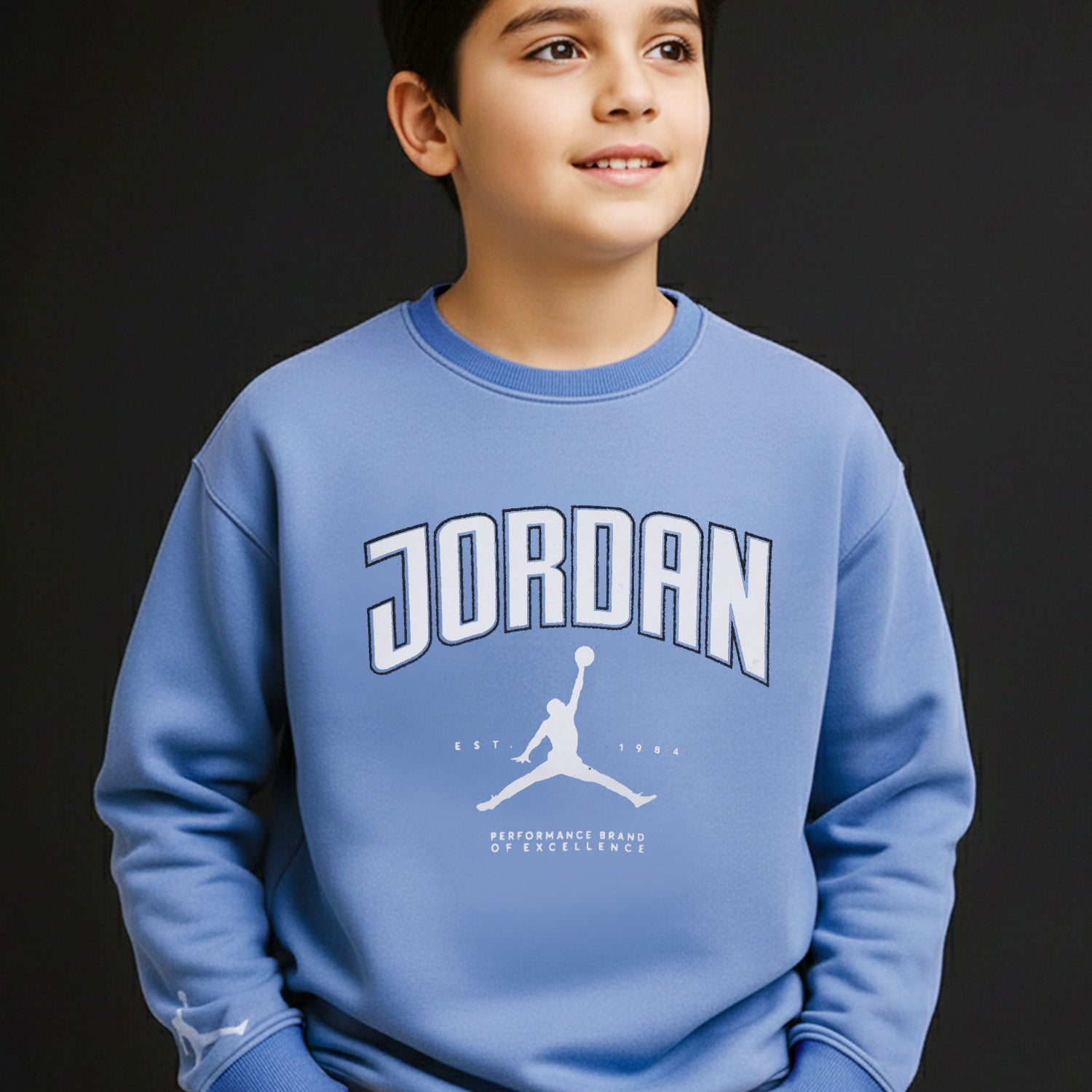 Jrdn Flight Heritage Crew Neck Unisex Kids Sweatshirt