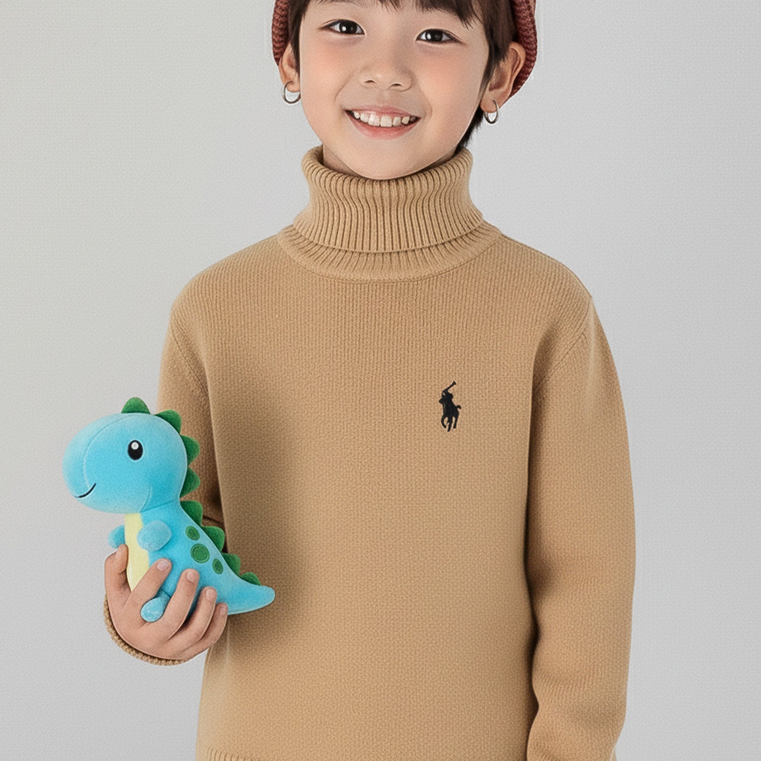 Polo Plain Pattern Imported Kids High Neck