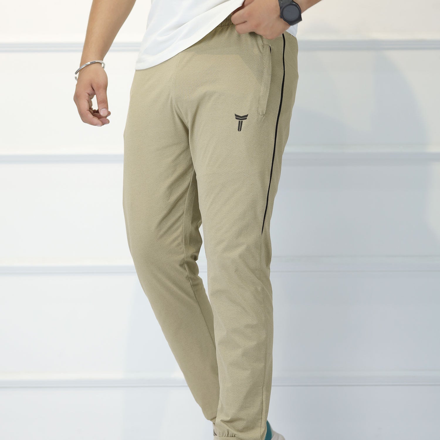 Turbo 'TRB Club' Side Striped Men's Dry-Fit Trouser In Skin