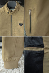 MKWL Ban Style Men's Imported Suede Leather Jacket
