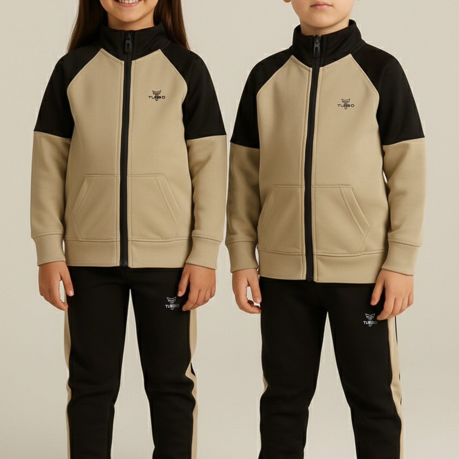 Turbo Raglan Sleeves Panel Full-Zip Unisex Younger Kids Tracksuit