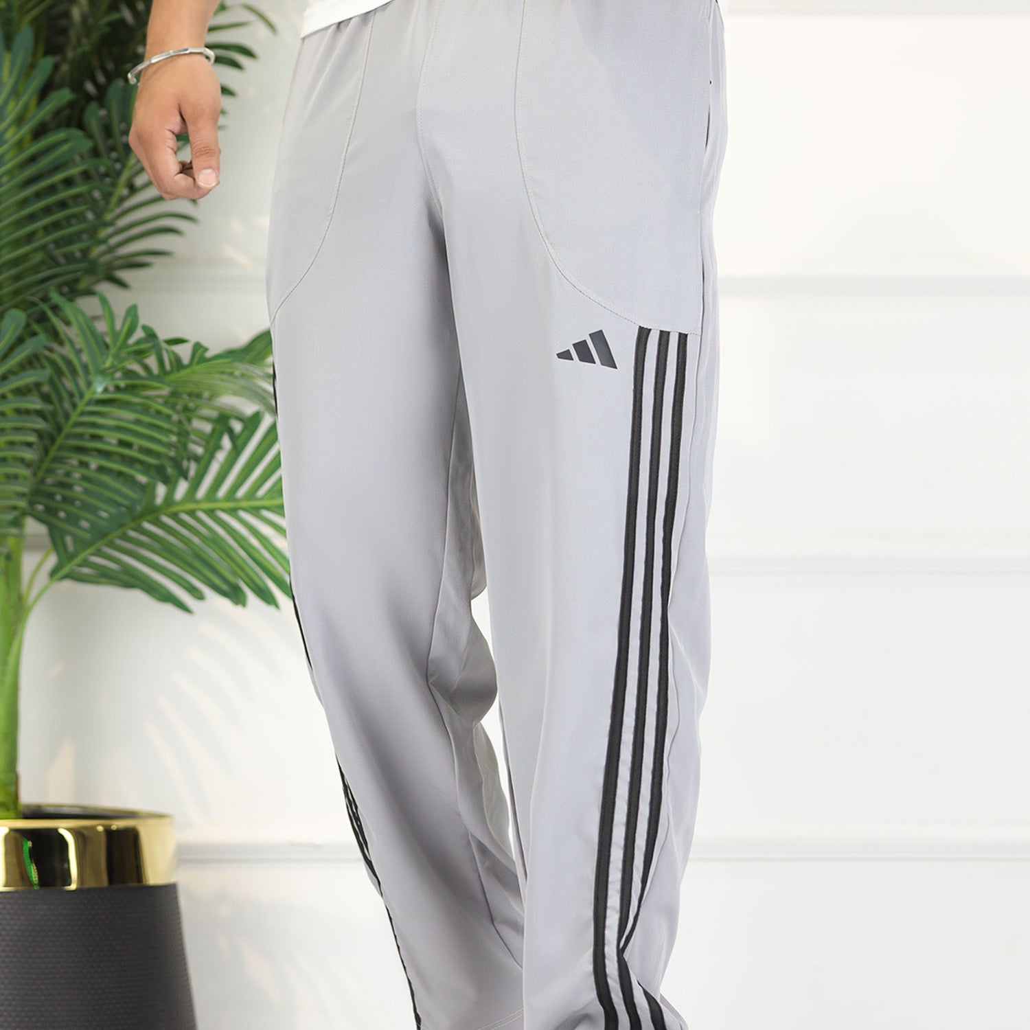 Adds Micro-Tech Half Stripes Loose Bottom Trouser