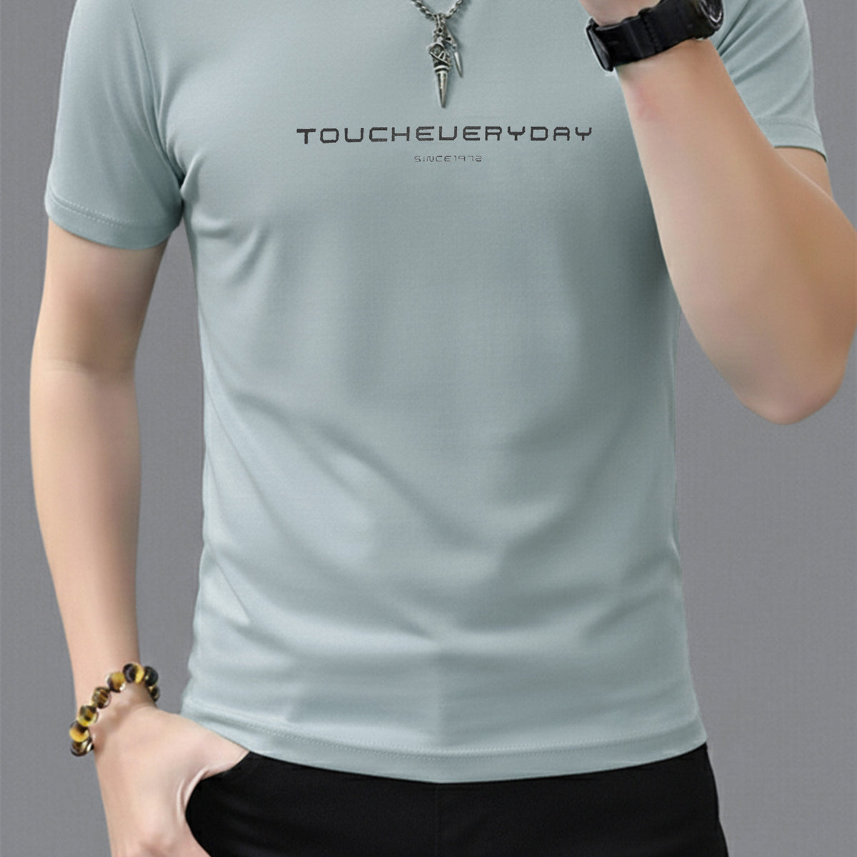 Minimal Street Wear Round Neck T-shirt