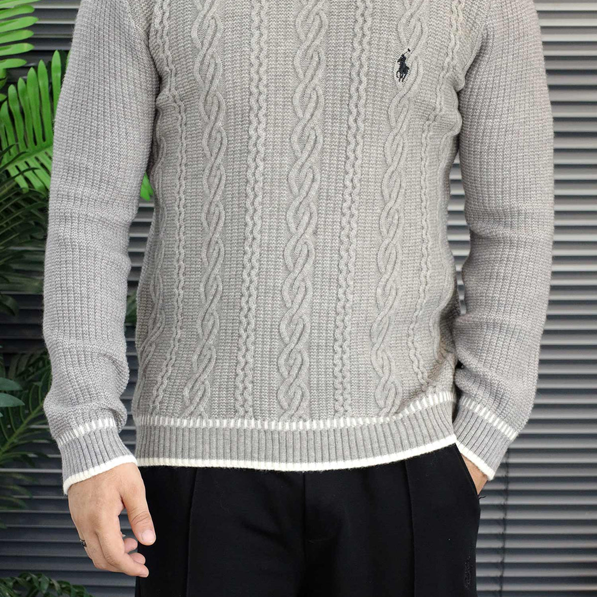 Polo Rph Lren Cable-Knit Pullover Imported Men's Sweater