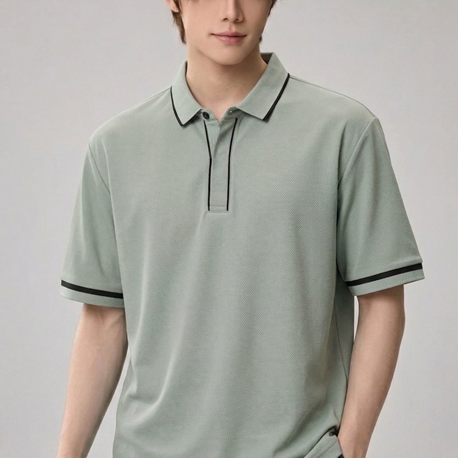 Turbo Piping Collared Style Men's Polo T-Shirt