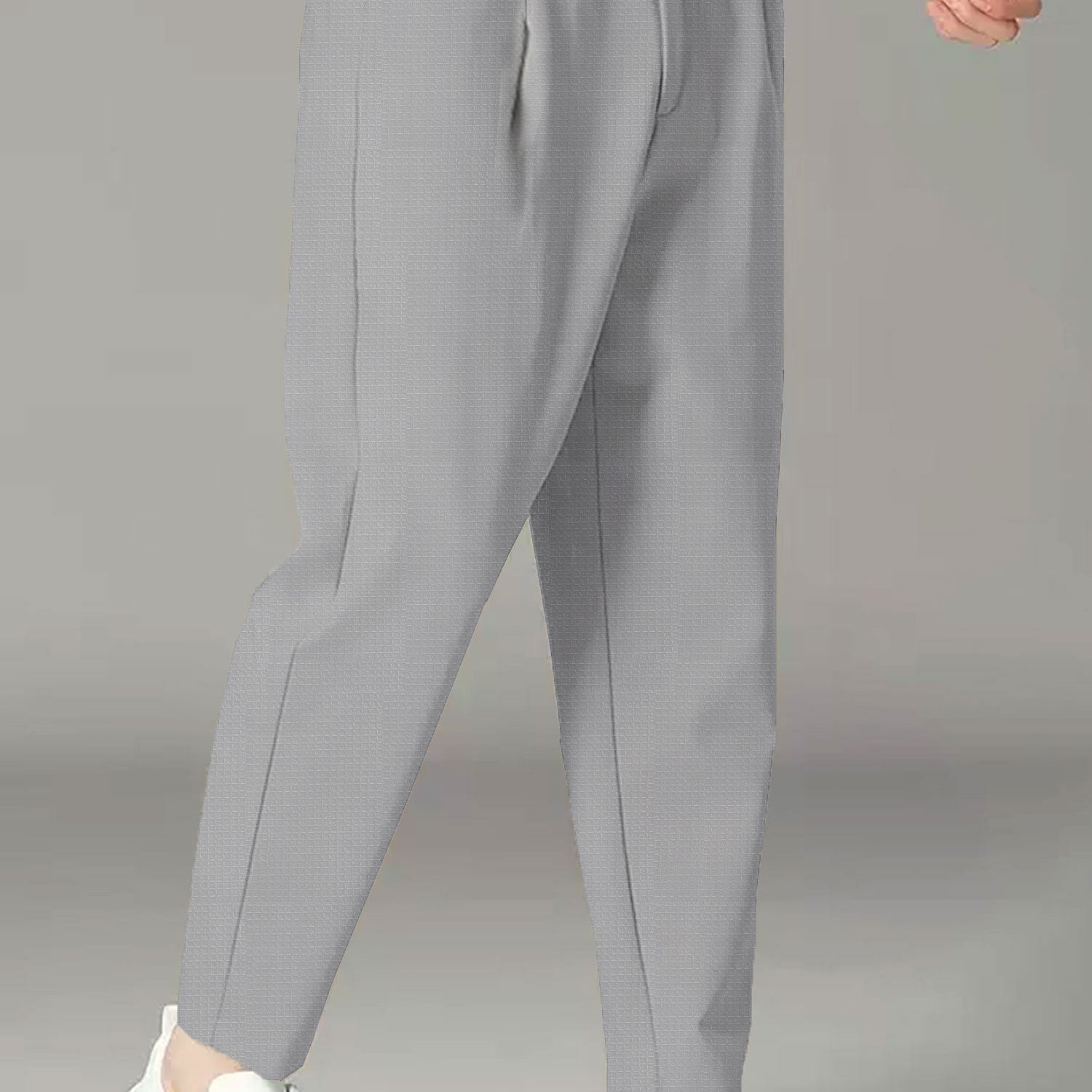 Turbo Urban-Fit Single Plate Waffle Trouser In Silver Grey