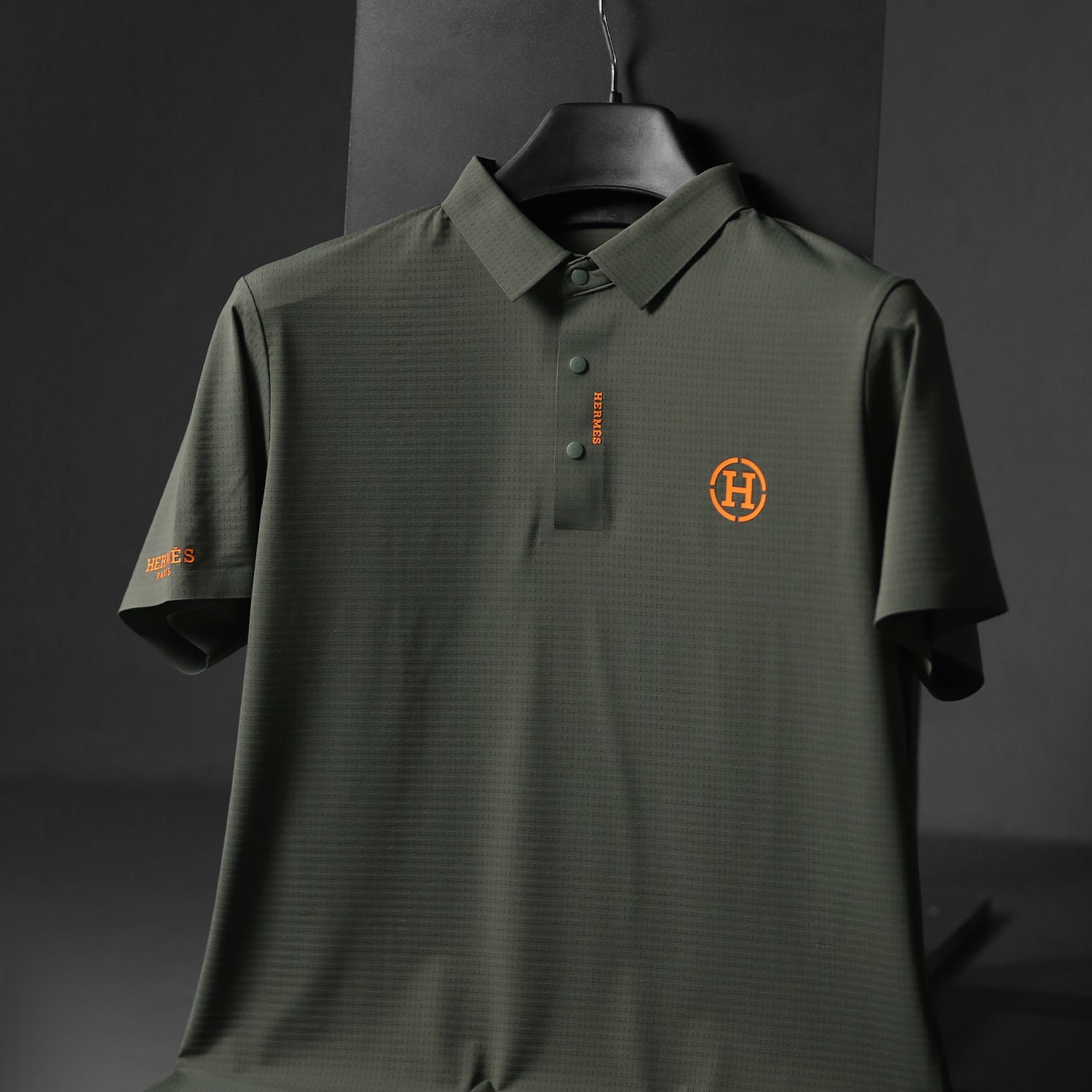 Hrms Orange Accent Logo Style Men's Polo Shirt