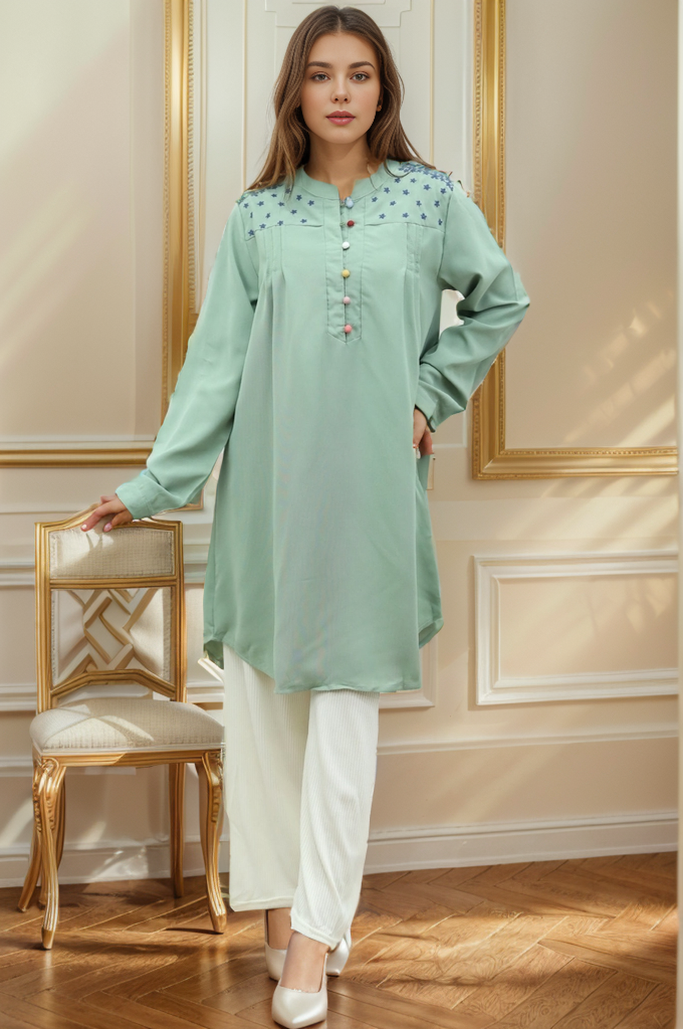 Embroidered Design Turkish Imported Long Top
