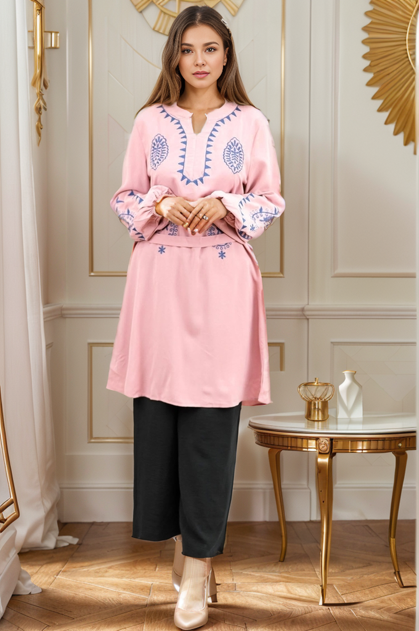 Embroidered Sleeve Design Turkish Imported Top