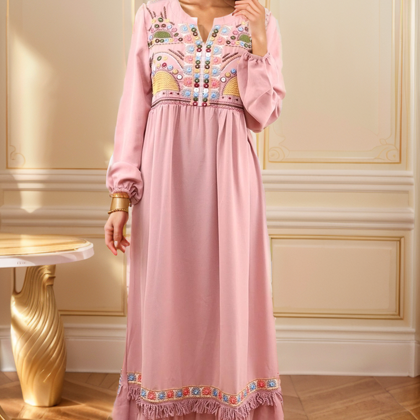 Embroidered Design Formal Fit Frock