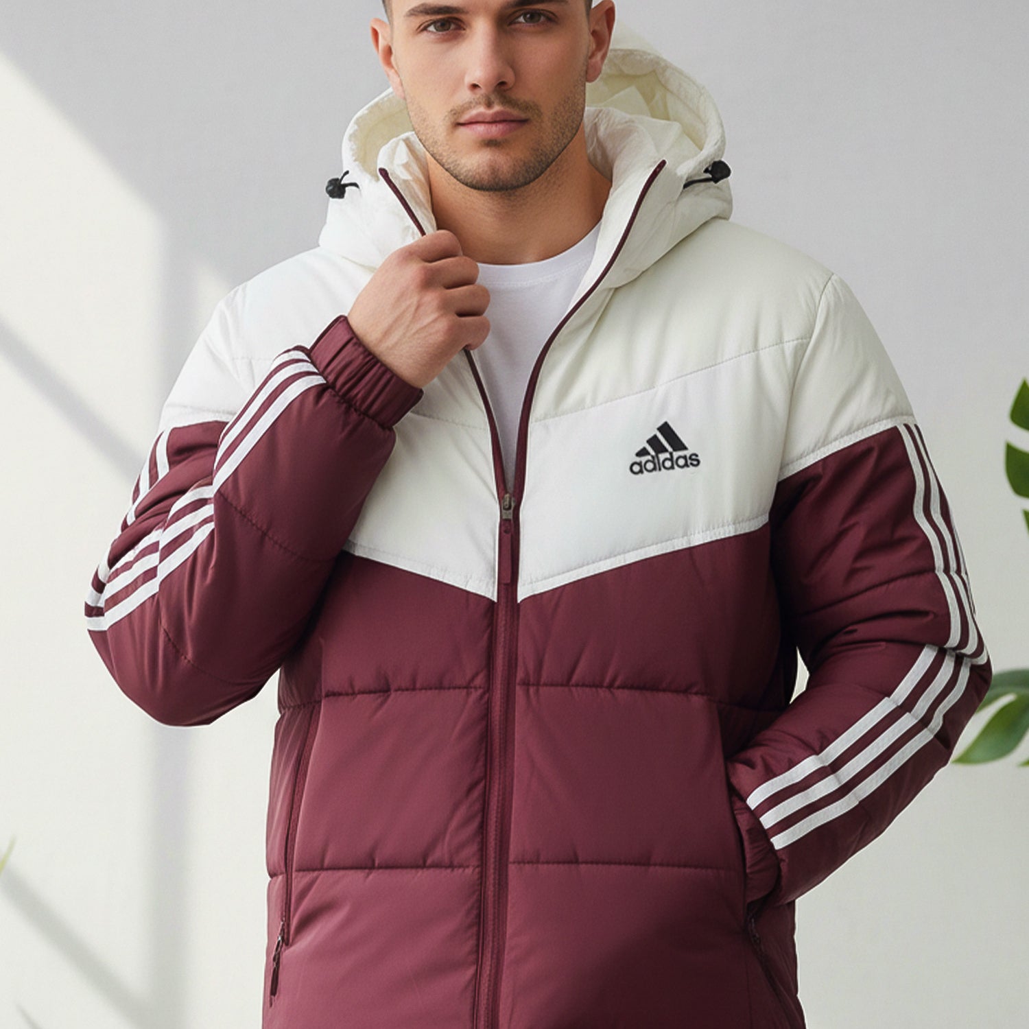 Adds Stripe Style Men's Imported Puffer Jacket