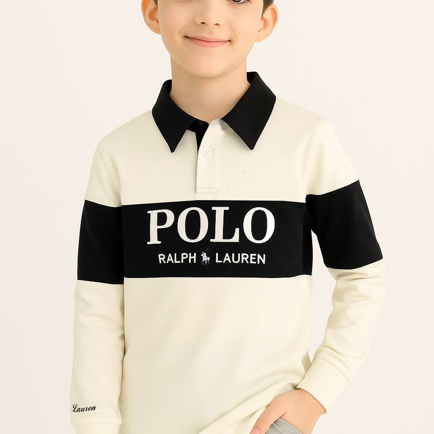 Rph Lren Classic Signature Typography Unisex Kids SweatShirt