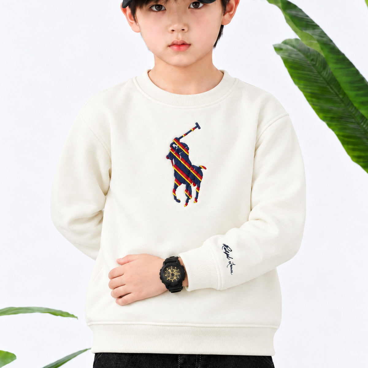 Plo Rph Lren Heritage Round Neck Kid's Sweatshirt