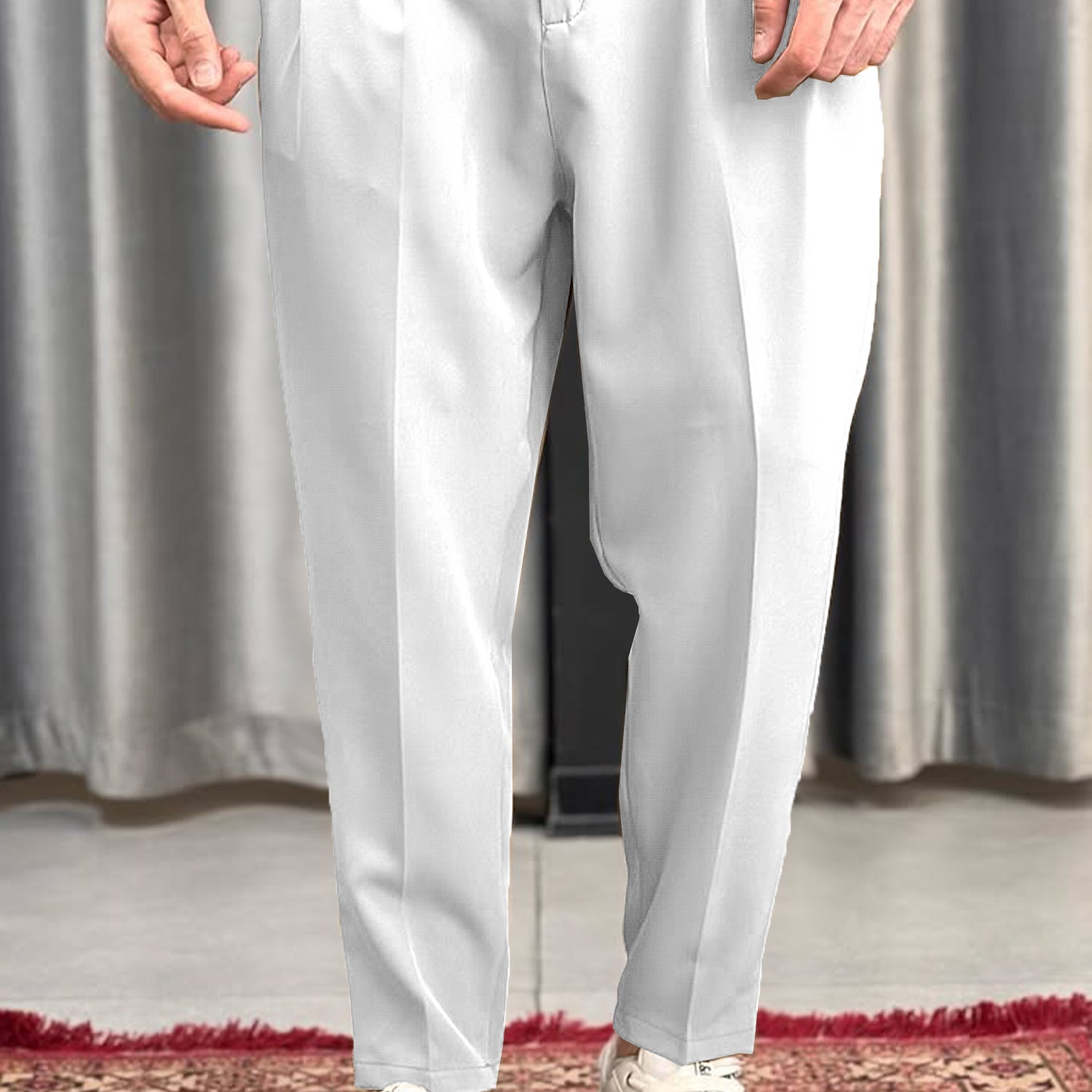Turbo Pique Textured Double Plate SlimFit Trouser