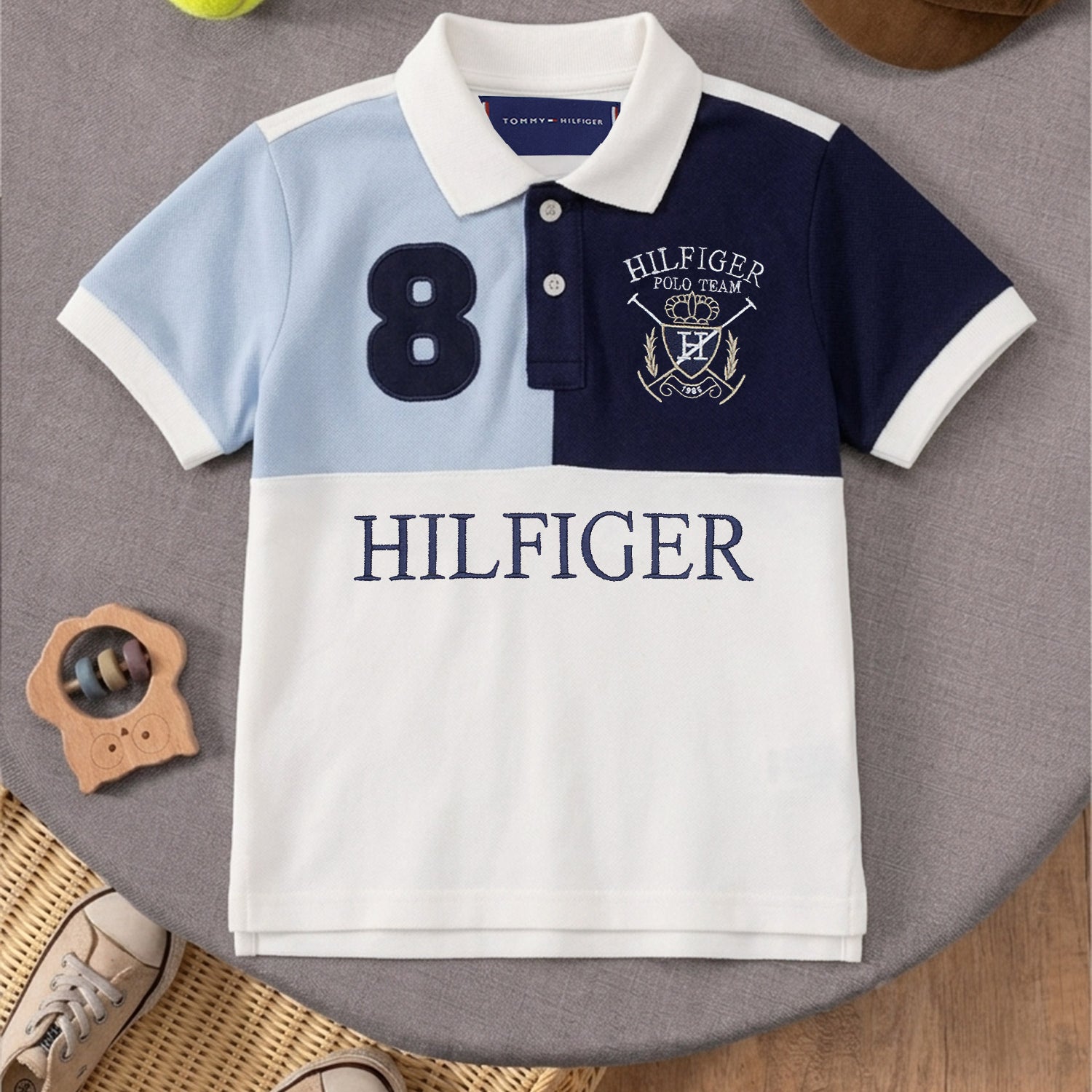 Hilfgr Multi Patterned Colour Younger Kids Polo Shirt