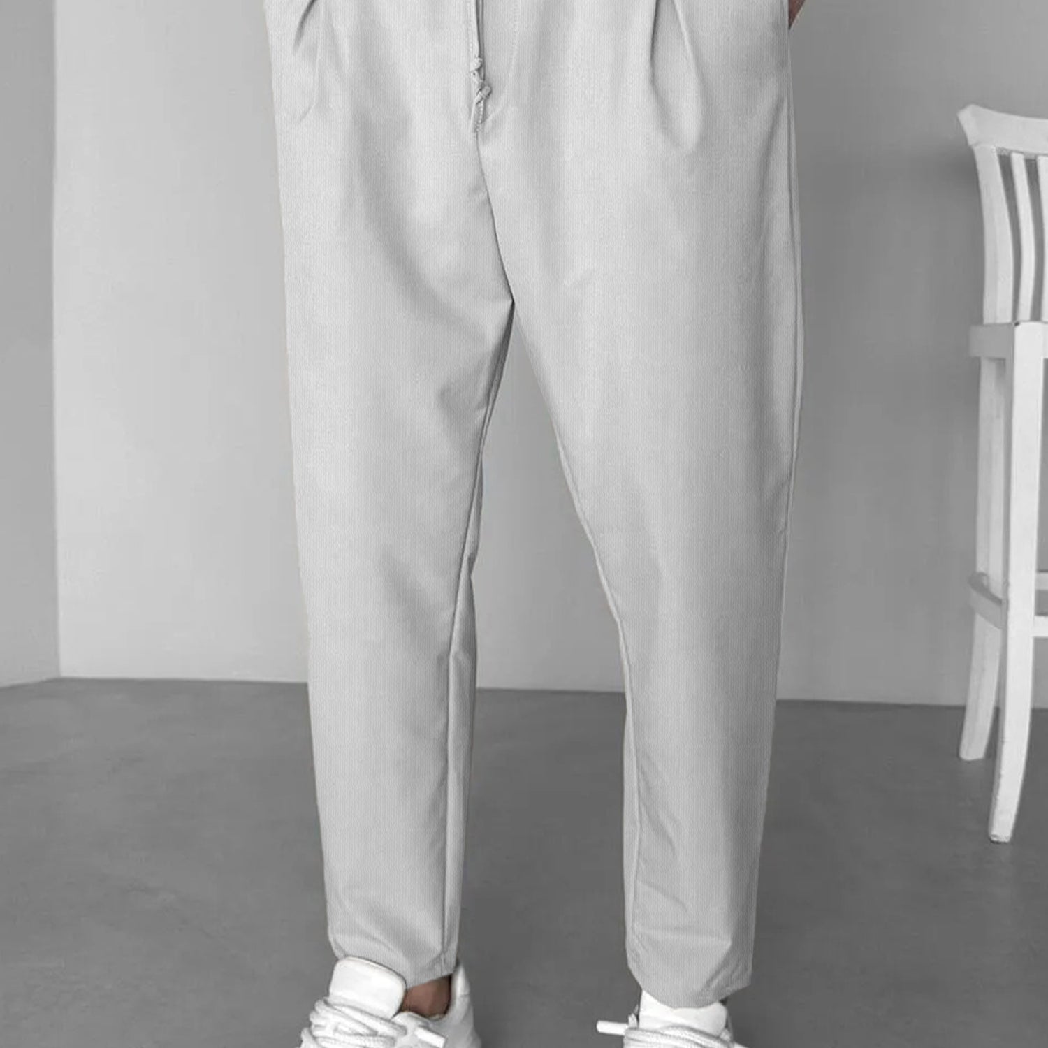 Turbo Straight Leg Lace-Up SlimFit Trouser In White