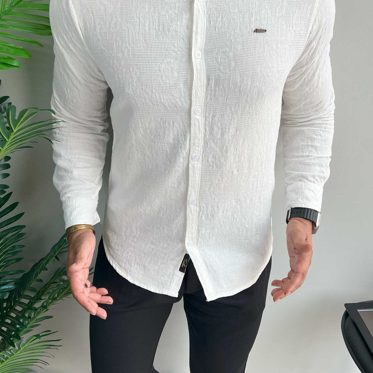 Turbo Vintage Patterend Long Sleeve Cotton Casual Shirt