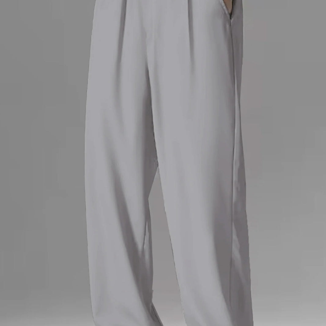 Relaxed Straight Baggy Loose Bottom Trouser in Gray